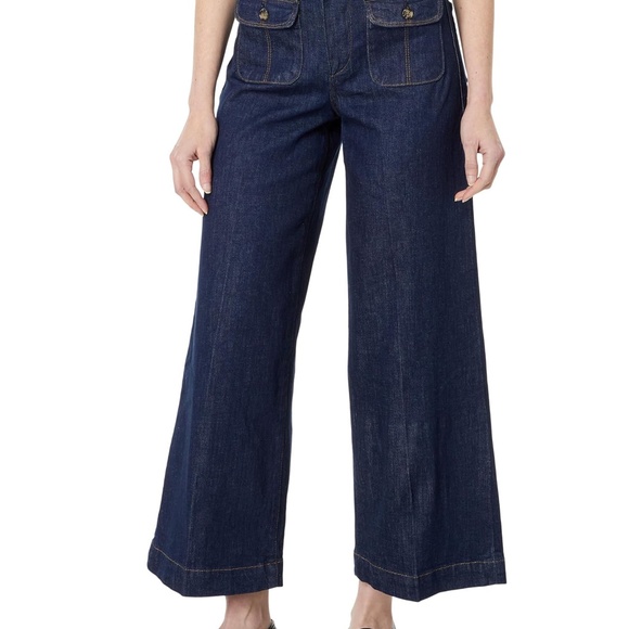 PAIGE Women's Harper Ankle Patch Pocket Wide Leg Jeans - Kinsley Size 32 NWT - Picture 2 of 11